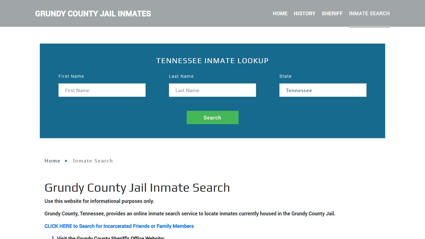 Grundy County, TN Detainee Lookup