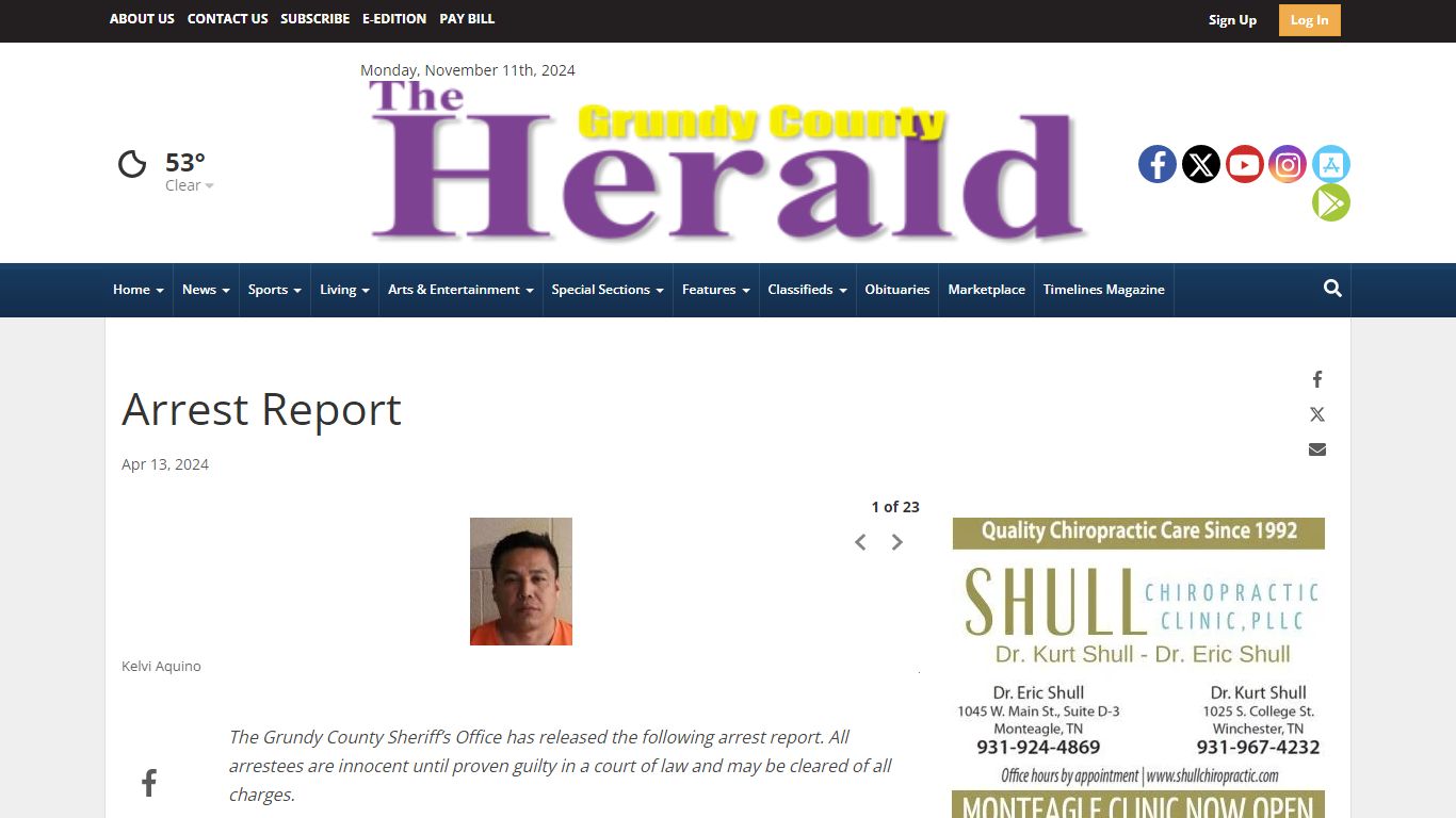 Arrest Report | Local News | grundycountyherald.com